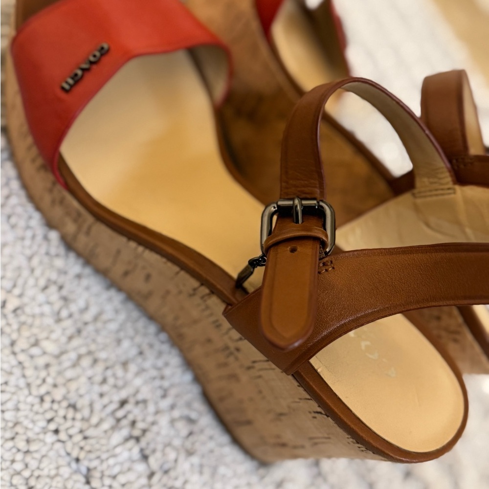 Coach Women's Burnt Orange and Brown Sandals - Picture 2 of 7